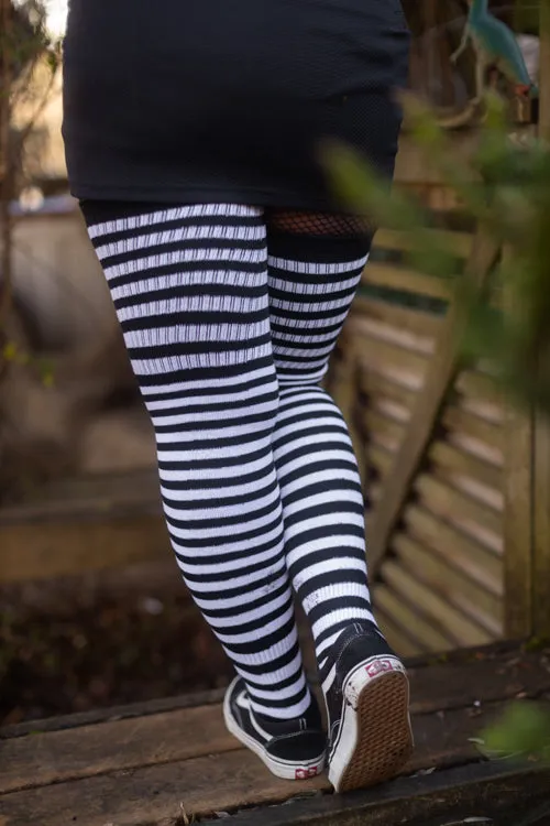 Thunda Thighs Striped Thigh Highs