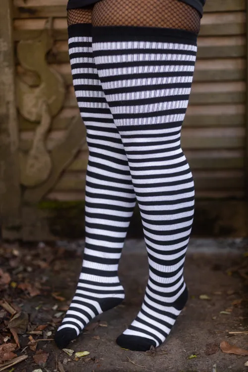 Thunda Thighs Striped Thigh Highs