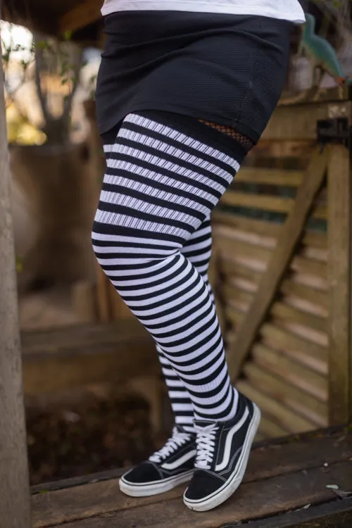 Thunda Thighs Striped Thigh Highs