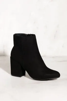Trick Shot Black Vegan Suede Booties