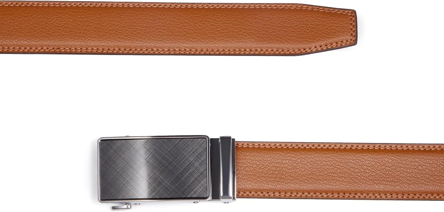 VATAN Men's Belt Leather Ratchet Belt for Men Dress Casual Every Day with Adjustable Buckle, Trim to Fit