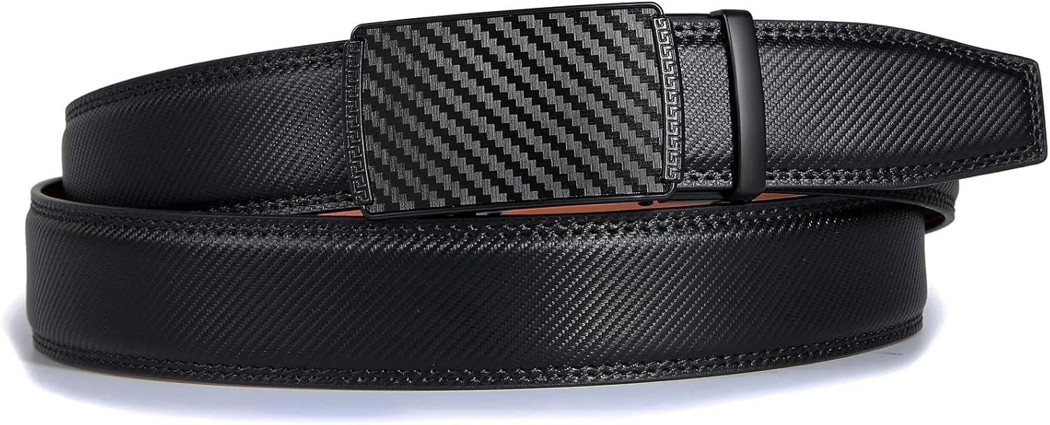 VATAN Men's Belt Leather Ratchet Belt for Men Dress Casual Every Day with Adjustable Buckle, Trim to Fit