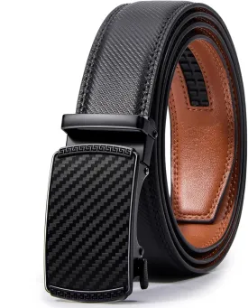 VATAN Men's Belt Leather Ratchet Belt for Men Dress Casual Every Day with Adjustable Buckle, Trim to Fit