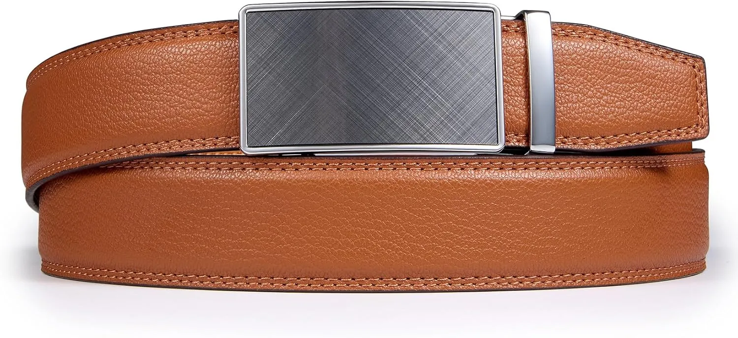 VATAN Men's Belt Leather Ratchet Belt for Men Dress Casual Every Day with Adjustable Buckle, Trim to Fit