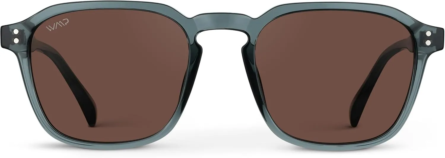 WMP Eyewear - Men's Polarized Square Sunglasses, Wide Fit: Modern Retro Style with Unique Color Combos