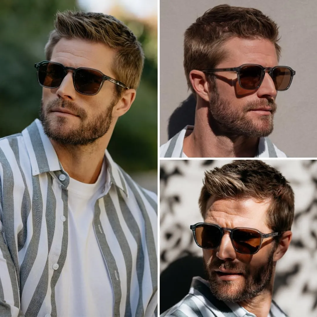 WMP Eyewear - Men's Polarized Square Sunglasses, Wide Fit: Modern Retro Style with Unique Color Combos