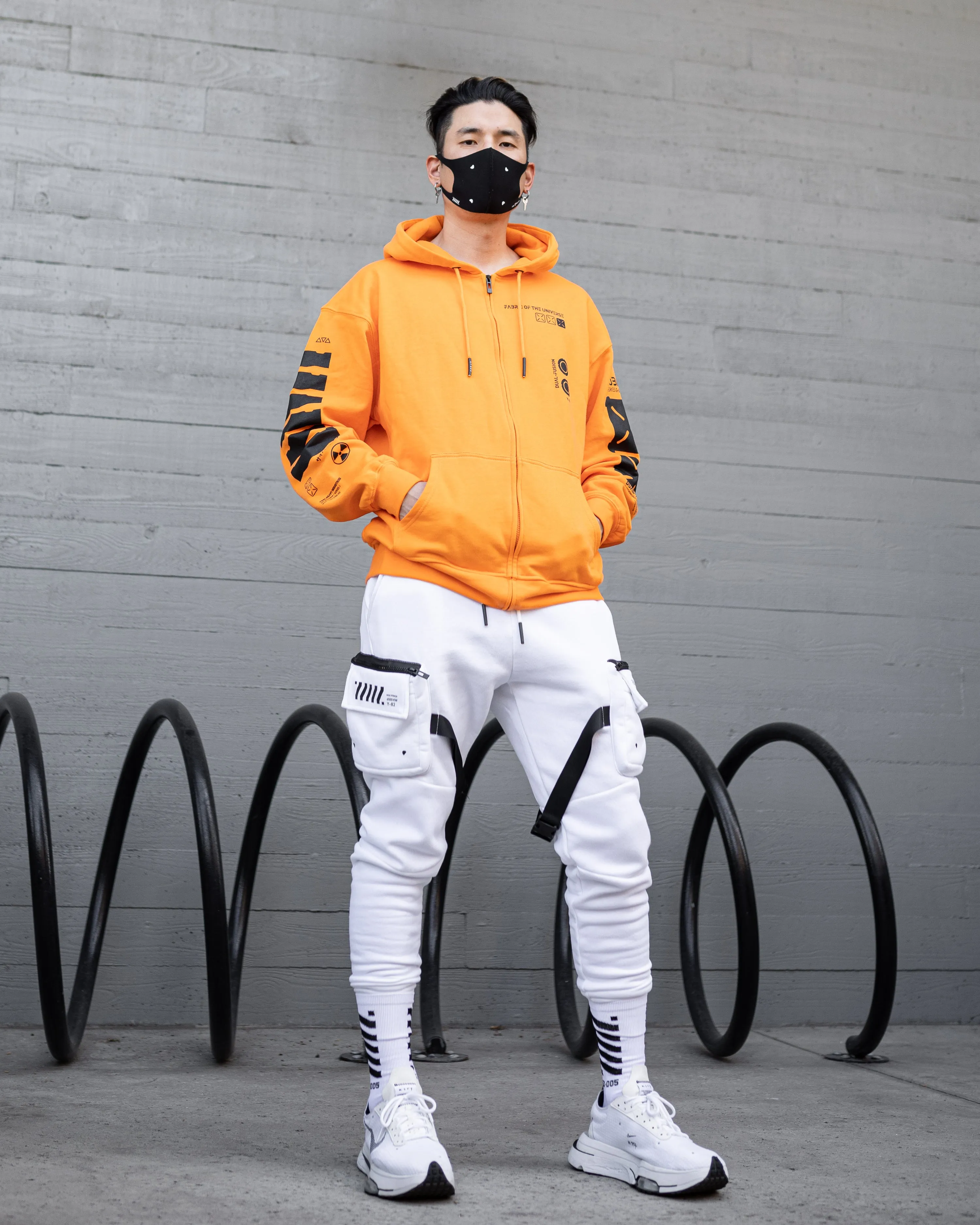 Y-2050 Safety Orange Zip Hoodie