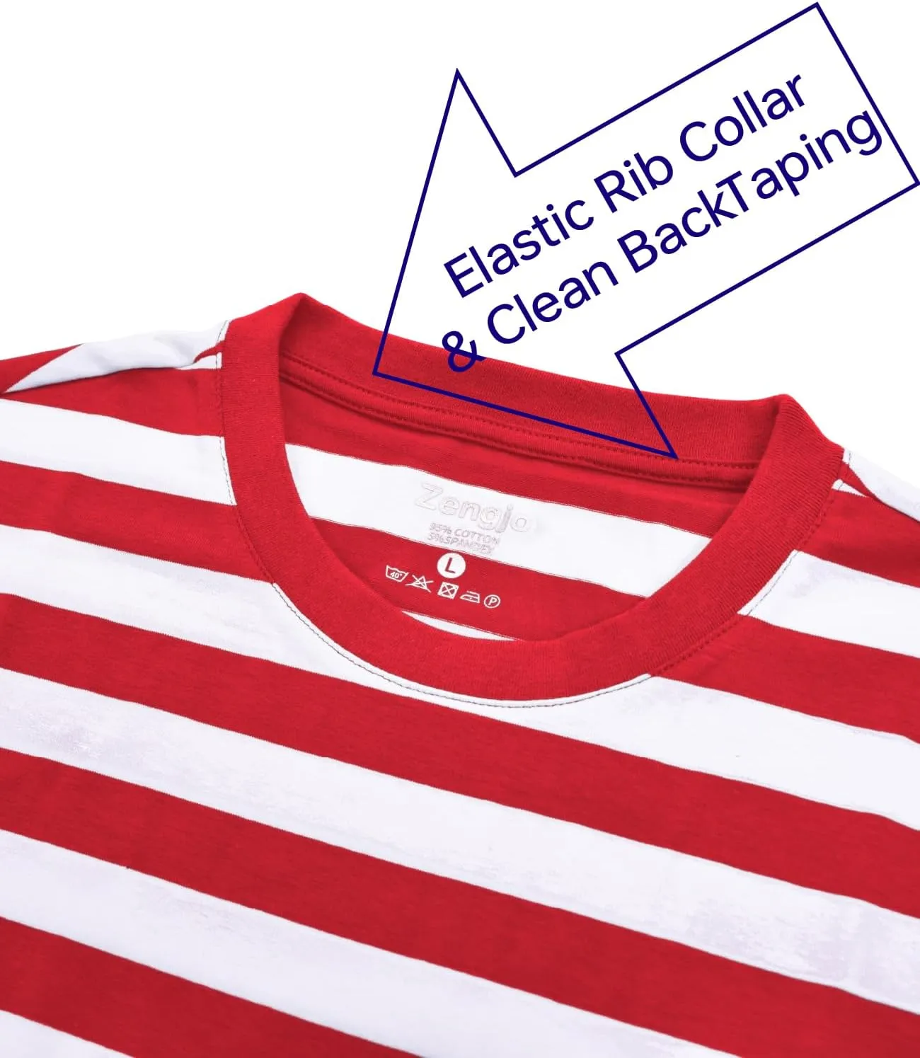 Zengjo Mens Striped Shirt Short Sleeve T-Shirts