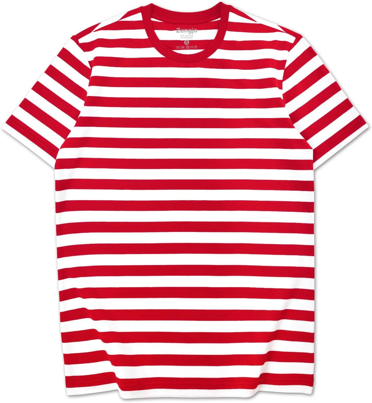 Zengjo Mens Striped Shirt Short Sleeve T-Shirts